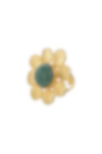 Gold Plated Green Onyx Ring by Mine Of Design at Pernia's Pop Up Shop