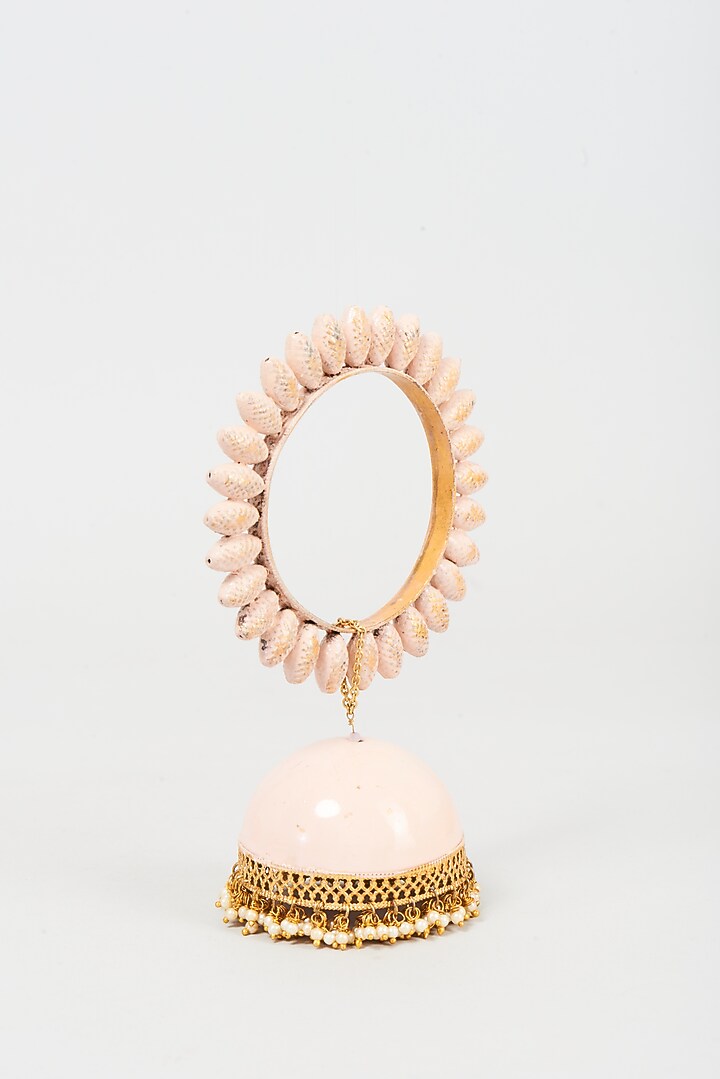 Gold Finish Enameled Jhumka Bangle by Mine of Design at Pernia's Pop Up Shop