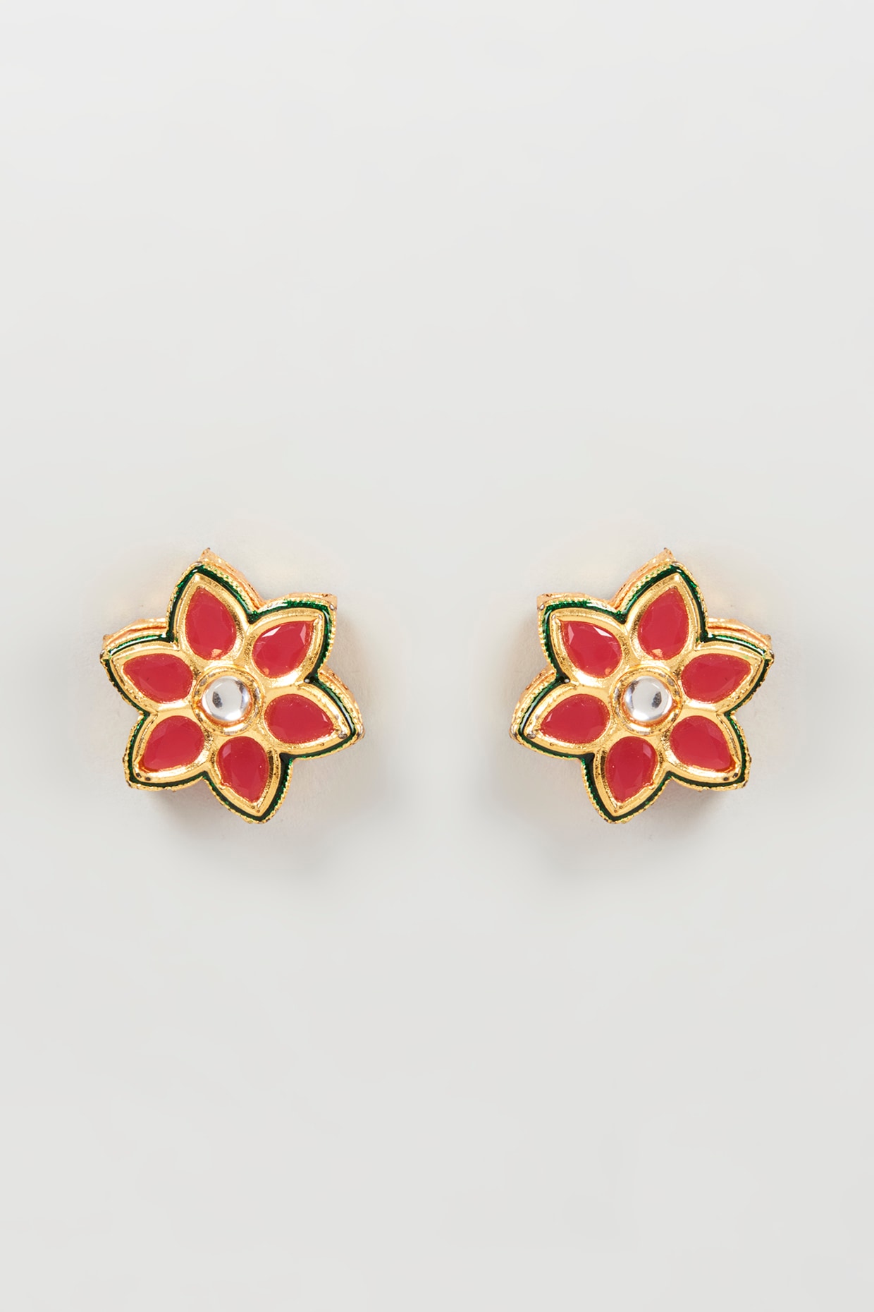 MAHIMAFASIONS Gold plated red avala daily use stud Earrings