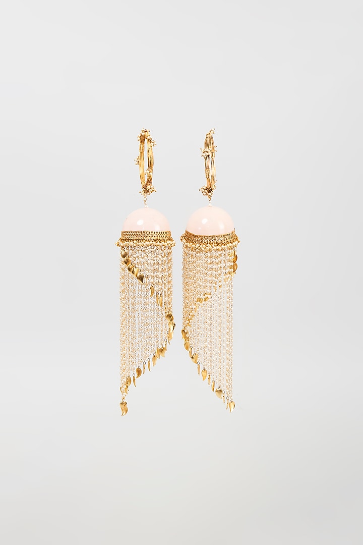 Gold Finish Pearl Meenakari Bangles (Set of 2) by Mine of Design at Pernia's Pop Up Shop