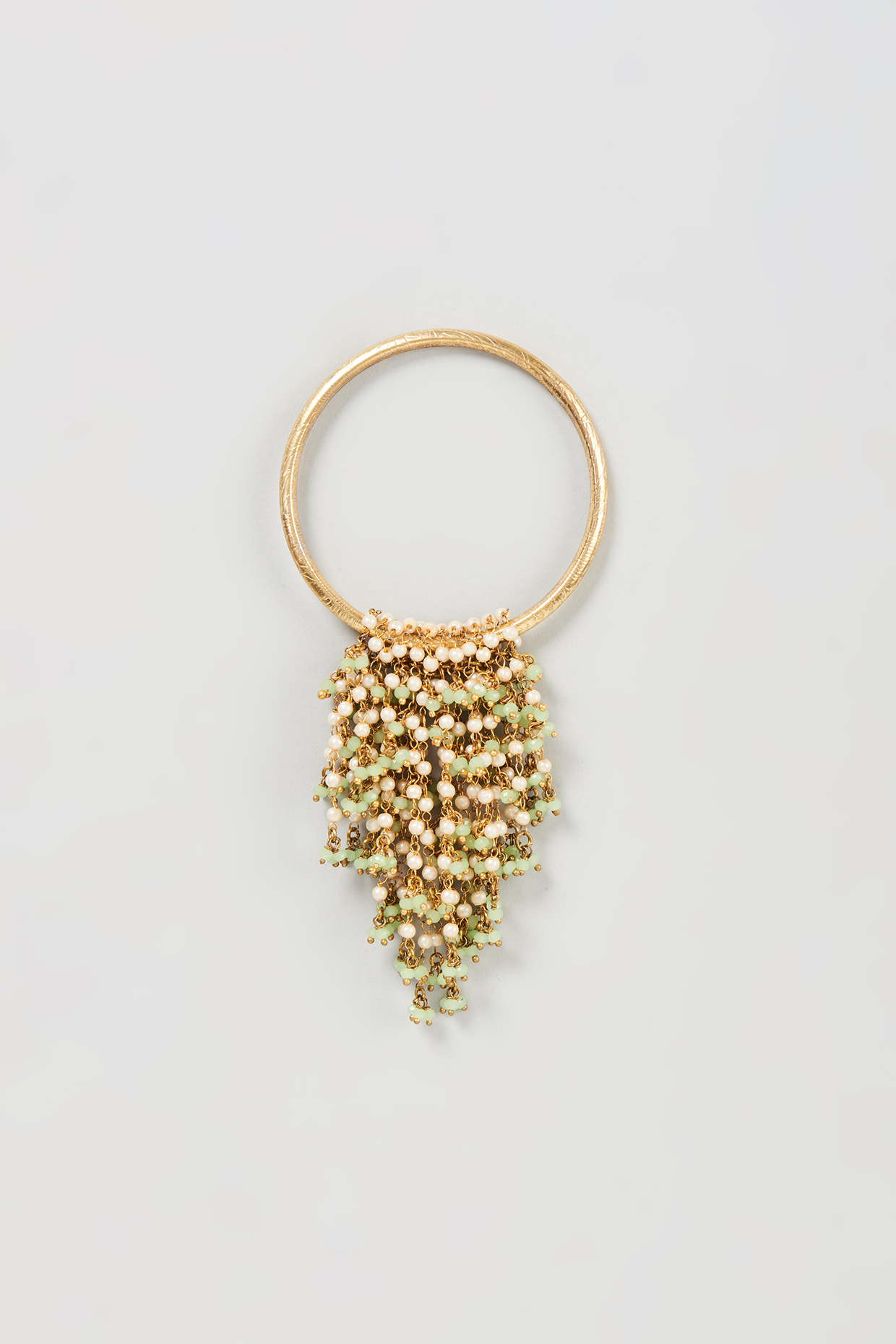 Gold Finish Pearl Waterfall Bangle by Mine of Design at Pernia's Pop Up Shop