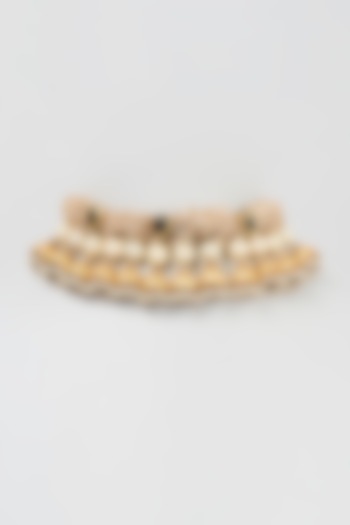 Gold Finish Pearl Choker Necklace by Mine of Design