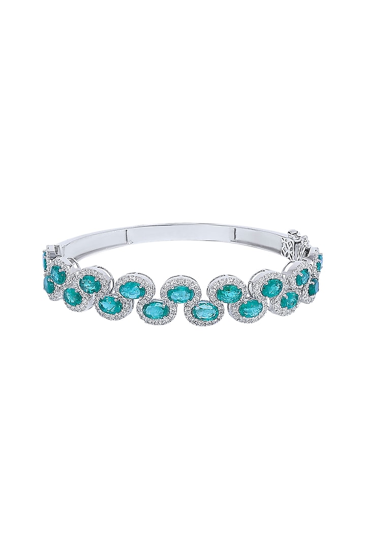 18kt Gold Finish Diamond & Emerald Bracelet by Mohar Fine Jewellery at Pernia's Pop Up Shop
