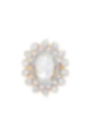 18kt Gold Finish Diamond & Polki Ring by Mohar Fine Jewellery at Pernia's Pop Up Shop