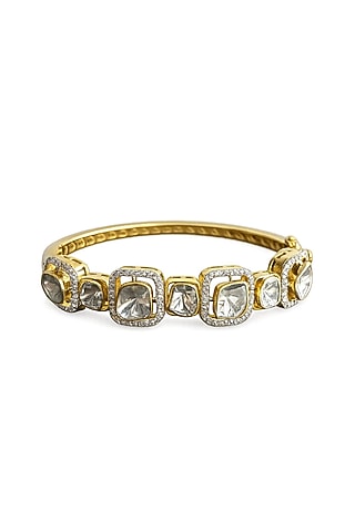 14kt Gold Finish Diamond & Polki Bracelet by Mohar Fine Jewellery
