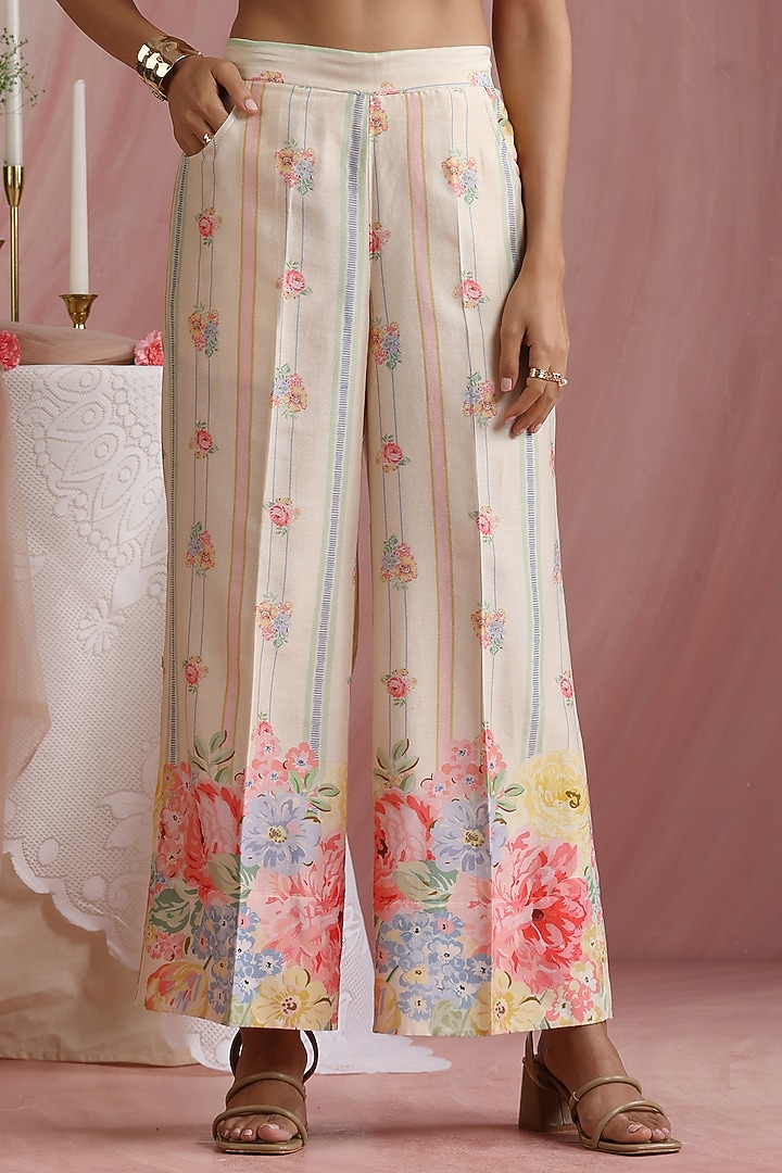 Soft Pink Poly Satin Printed Cape by MOH India at Pernia's Pop Up Shop