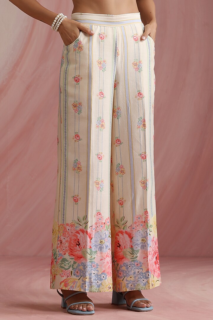 Sky Blue Poly Satin Printed Cape by MOH India at Pernia's Pop Up Shop