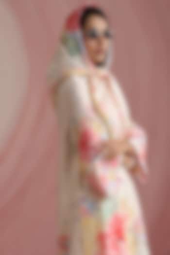 Ivory Pure Chanderi Silk Printed Scarf by MOH India at Pernia's Pop Up Shop