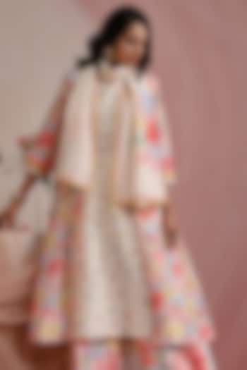 Ivory Pure Chanderi Silk Printed Stole by MOH India at Pernia's Pop Up Shop