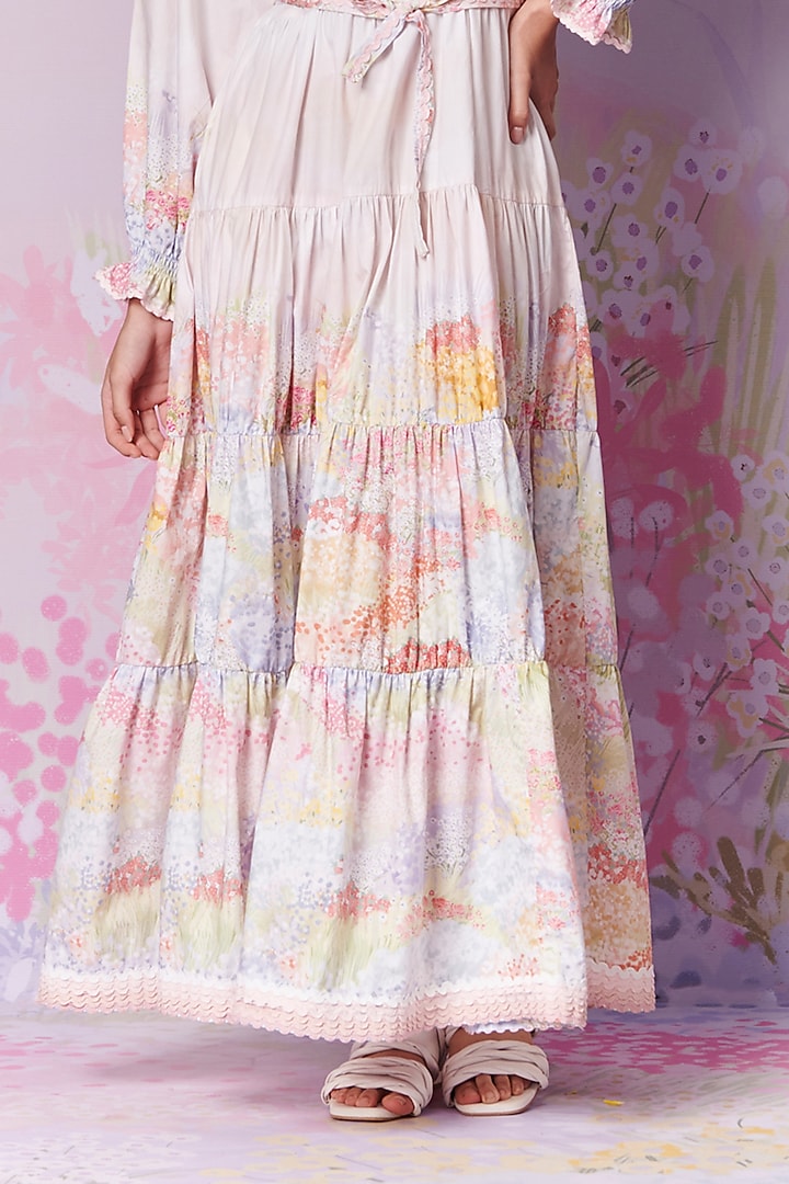 Multi-Colored Cotton Poplin Maxi Vacation Dress by MOH India at Pernia's Pop Up Shop