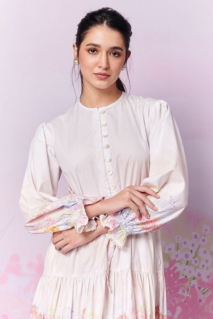 Multi-Colored Cotton Poplin Maxi Vacation Dress by MOH India at Pernia's Pop Up Shop
