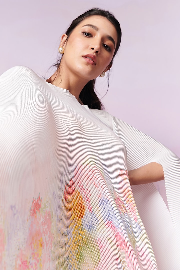 Multi-Colored Poly Satin & Chanderi Silk Printed Co-Ord Set by MOH India at Pernia's Pop Up Shop