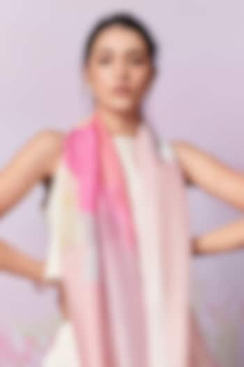 Multi-Colored Pure Chanderi Silk Tulip Printed Stole by MOH India at Pernia's Pop Up Shop