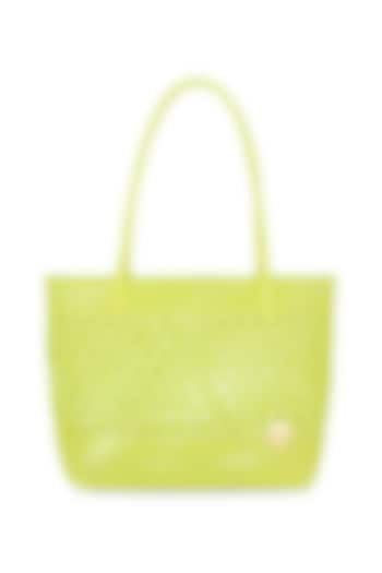 Lemon Yellow Straw Handcrafted Basket Bag by Moihno Accessories at Pernia's Pop Up Shop