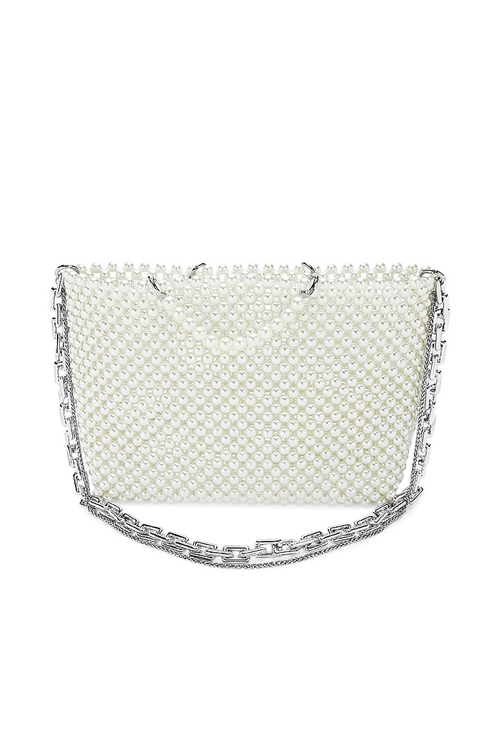 Off-White Pearl Beaded Tote Bag by Moihno Accessories at Pernia's Pop Up Shop
