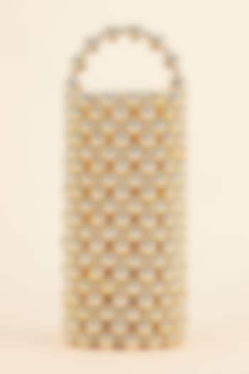 Gold Beaded Handcrafted Mini Bag by Moihno Accessories
