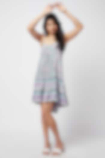 Purple Blended Fabric Printed Mini Summer Dress by Moihno at Pernia's Pop Up Shop