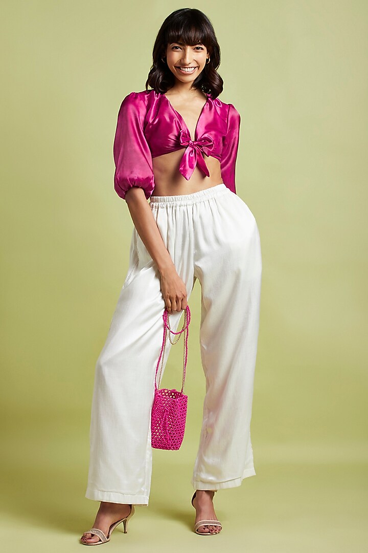 Pink Gajji Silk Co-Ord Set by Moihno