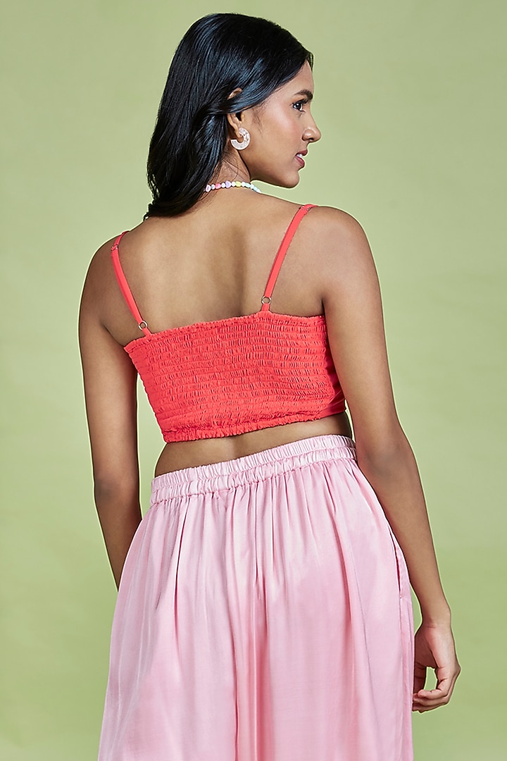 Burnt Orange Georgette Sleeveless Blouse by Moihno at Pernia's Pop Up Shop