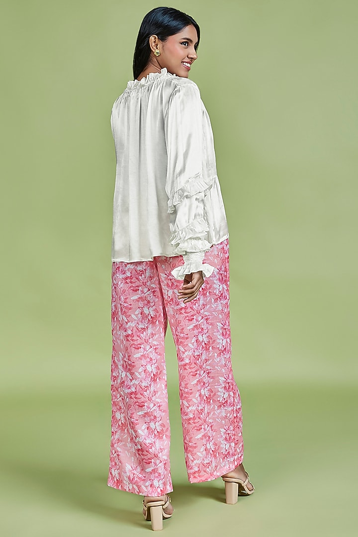 Ivory Gajji Silk Top by Moihno at Pernia's Pop Up Shop