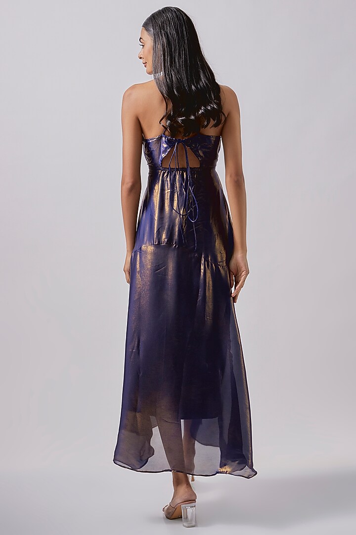 Purple Silk Metallic Cut-out Maxi Summer Dress by Moihno at Pernia's Pop Up Shop