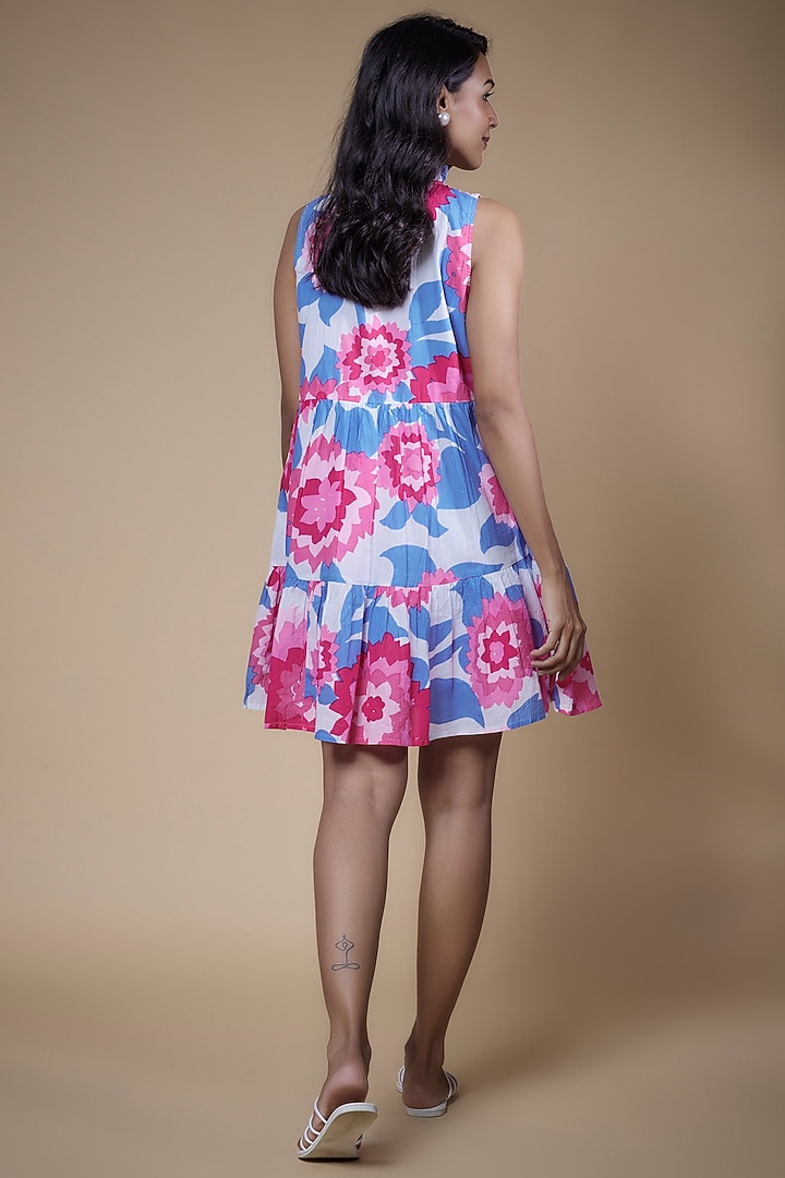 Multi-Colored Cotton Printed Knee-Length Summer Dress by Moihno at Pernia's Pop Up Shop