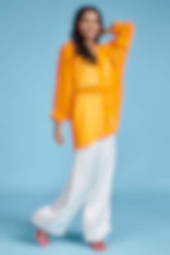 Mustard Satin Co-Ord Set by Moihno at Pernia's Pop Up Shop