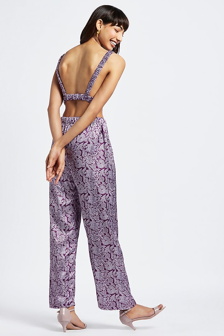 Purple Printed Pant Set by Moihno at Pernia's Pop Up Shop