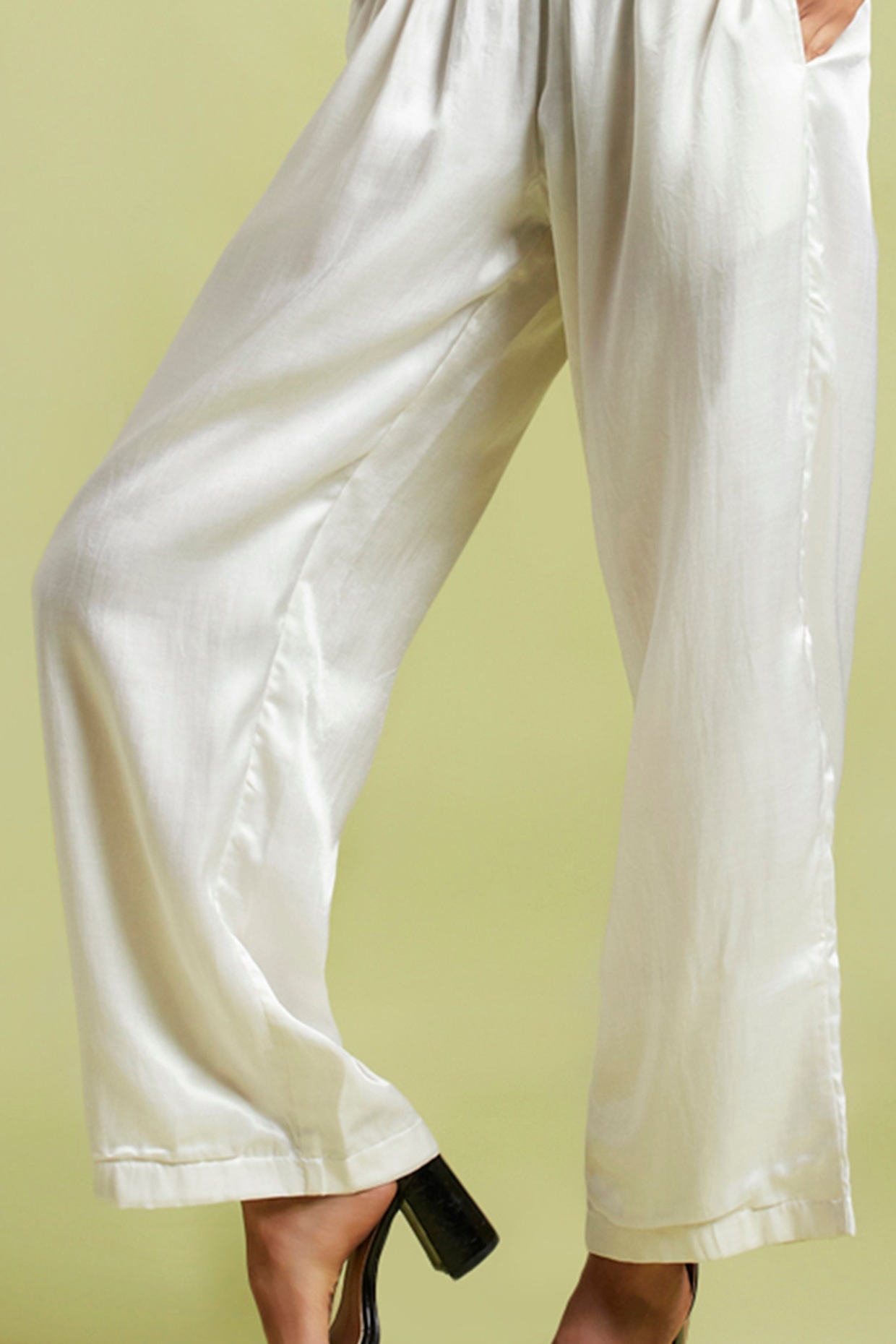 Brandon Maxwell Charmeuse Silk Wide-Leg Pants (Pants,Wide Leg) IFCHIC.COM