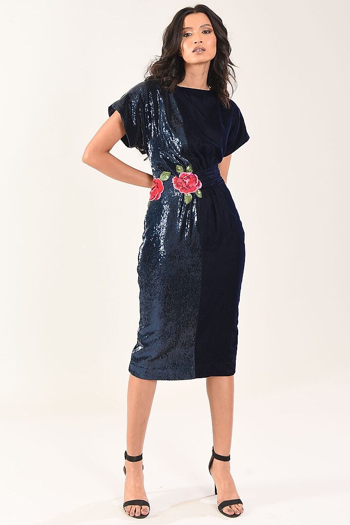 Blue Rose Vacation Dress by MXS - Monisha Jaising X Shweta Bachchan Nanda at Pernia's Pop Up Shop