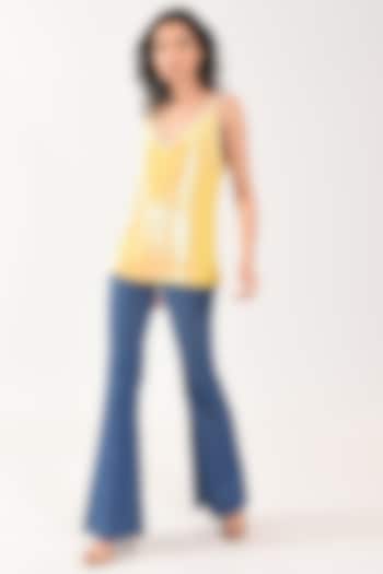 Yellow Sequins Weave Cami Top by MXS - Monisha Jaising X Shweta Bachchan Nanda
