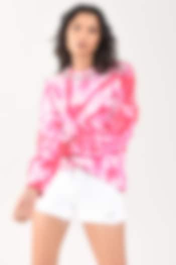 Pink & White Cotton Sweatshirt by MXS - Monisha Jaising X Shweta Bachchan Nanda