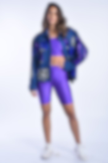 Purple Athleisure With Jacket by MXS - Monisha Jaising X Shweta Bachchan Nanda at Pernia's Pop Up Shop