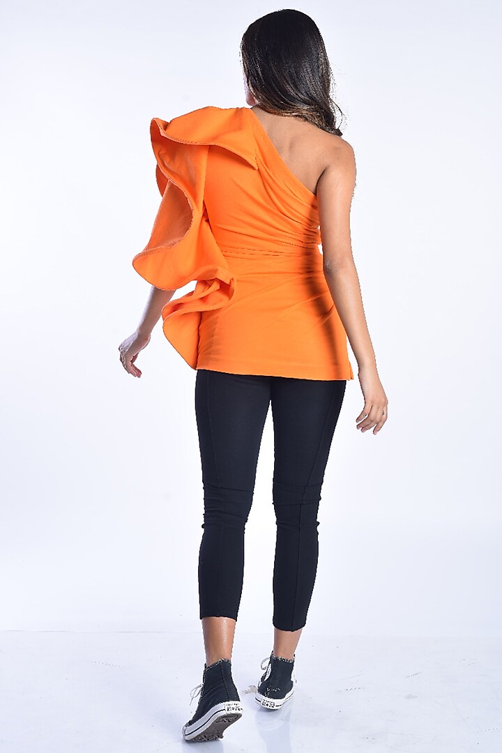 Orange & Black Crepe Top by MXS - Monisha Jaising X Shweta Bachchan Nanda at Pernia's Pop Up Shop