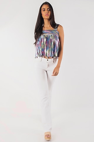 Multi Color Pom Pom Top by MXS - Monisha Jaising X Shweta Bachchan Nanda