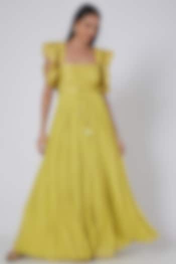 Lime Green Embellished Engagement Gown  by MOLEDRO at Pernia's Pop Up Shop