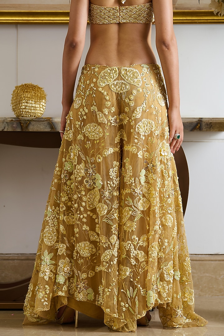 Golden Butterfly Net Floral Embroidered Co-Ord Set by Moledro at Pernia's Pop Up Shop