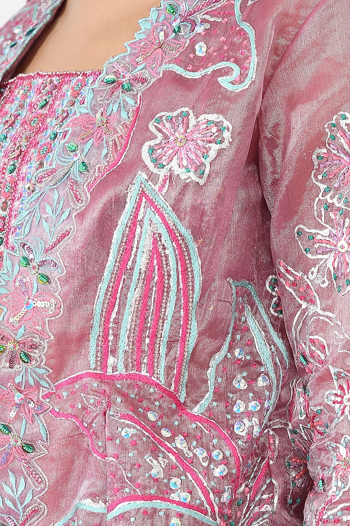 Lavender Embroidered Jacket Set by Moledro at Pernia's Pop Up Shop