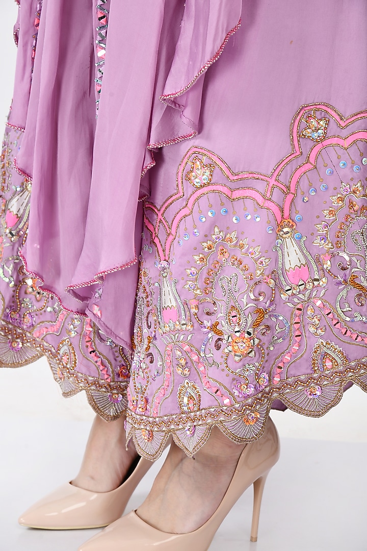 Lavender Embroidered Jacket Set by Moledro at Pernia's Pop Up Shop