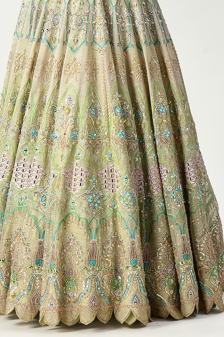 Multi-Colored Embroidered Bridal Anarkali Set by Moledro at Pernia's Pop Up Shop