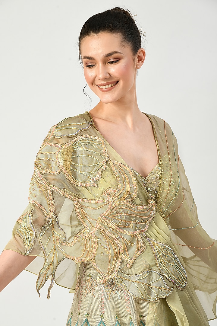 Multi-Colored Embroidered Bridal Anarkali Set by Moledro at Pernia's Pop Up Shop