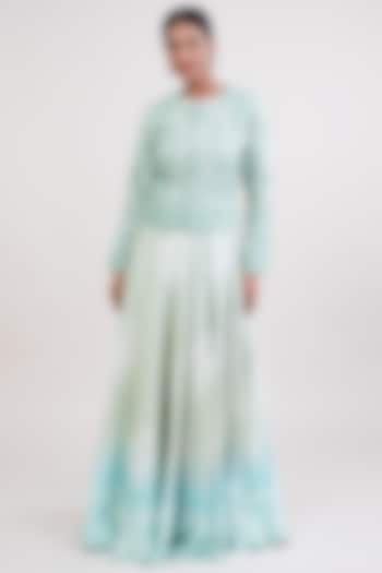Firoza Cotton Modal Printed Ombre Skirt Set by Monika Mathuria Datta