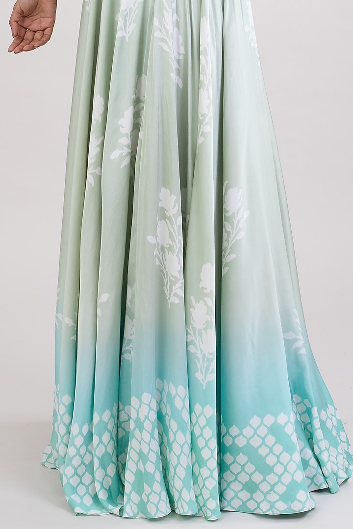 Firoza Cotton Modal Printed Ombre Skirt Set by Monika Mathuria Datta at Pernia's Pop Up Shop