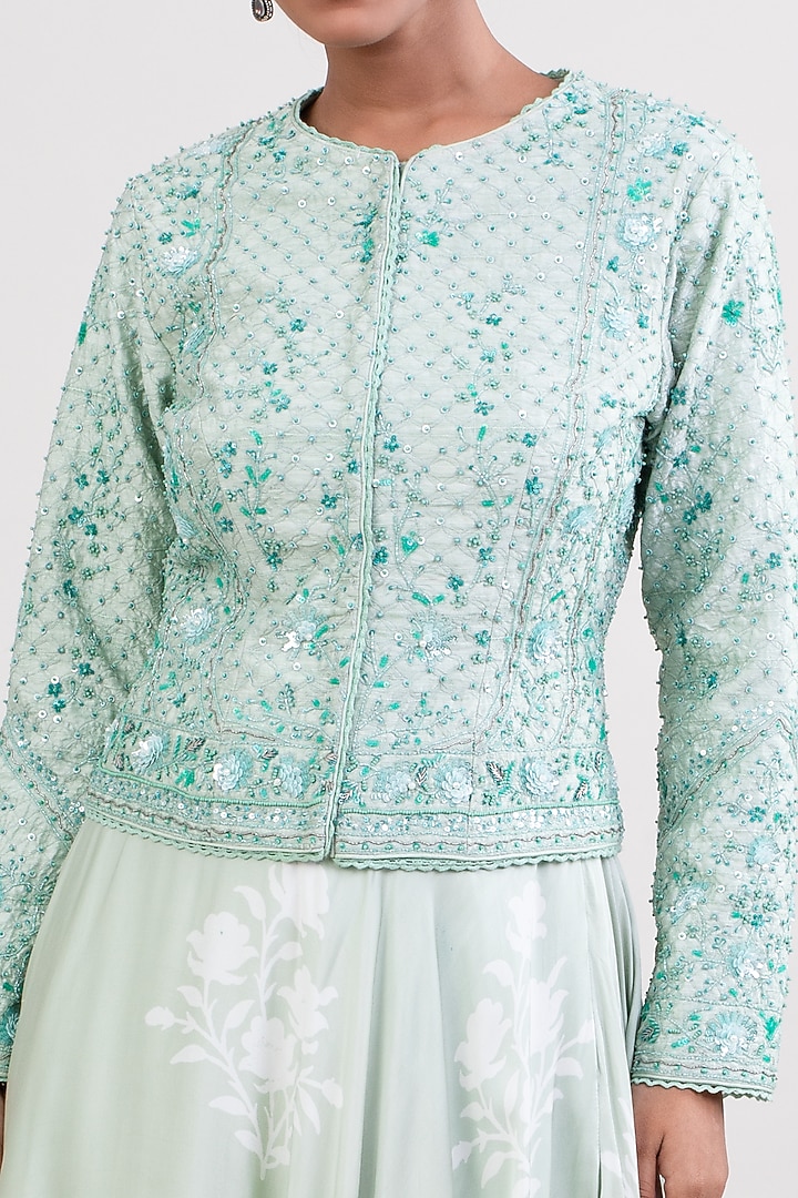 Firoza Cotton Modal Printed Ombre Skirt Set by Monika Mathuria Datta at Pernia's Pop Up Shop