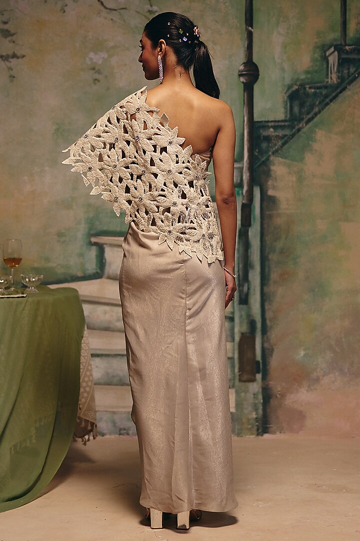 White Cutwork Lace Skirt Set by Label Moni K at Pernia's Pop Up Shop