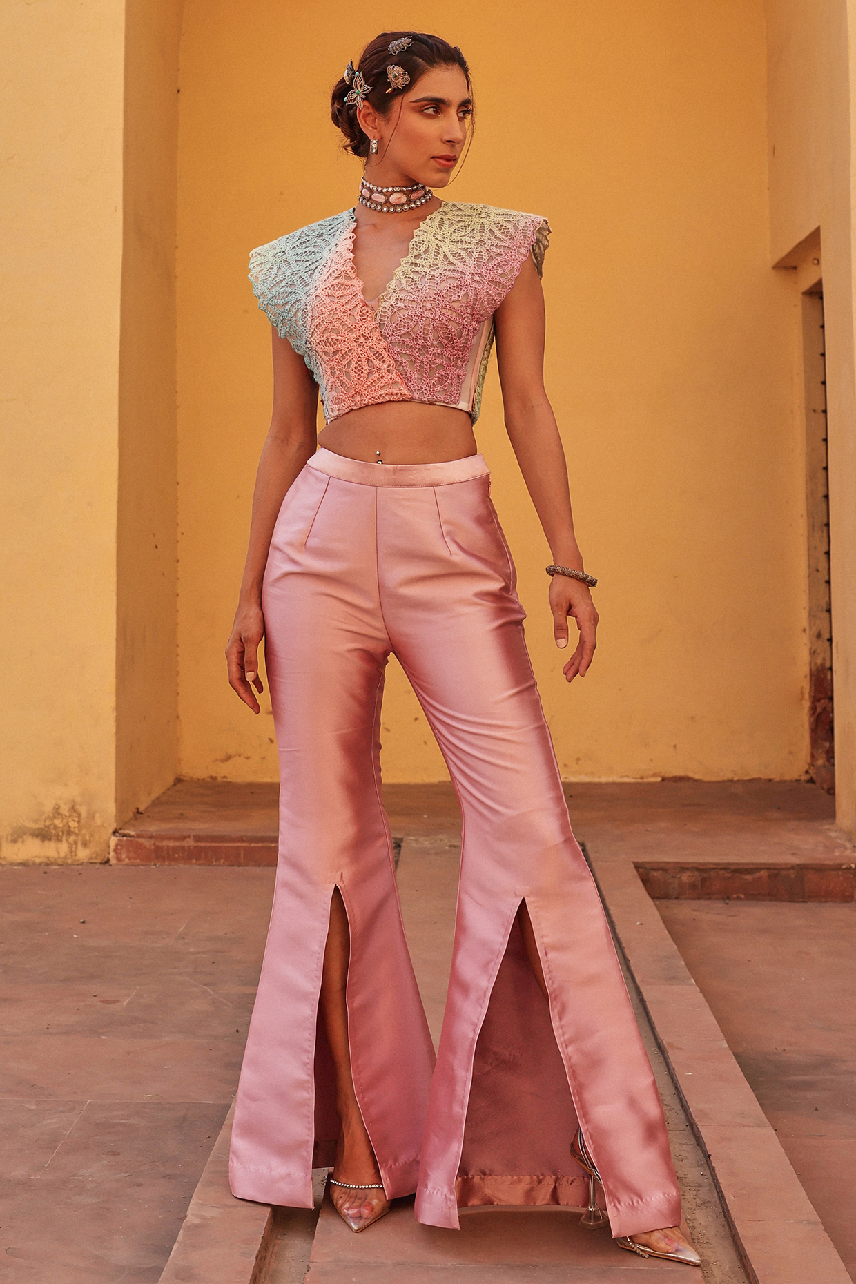 Multi-Colored Knitted Co-Ord Set by Label Moni K at Pernia's Pop Up Shop