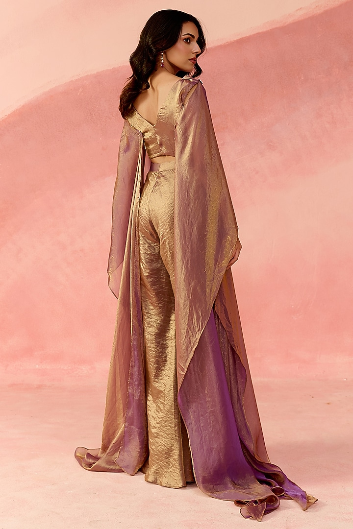 Rose Gold Fendi Organza Embellished Kaftan Set by Label Moni K at Pernia's Pop Up Shop