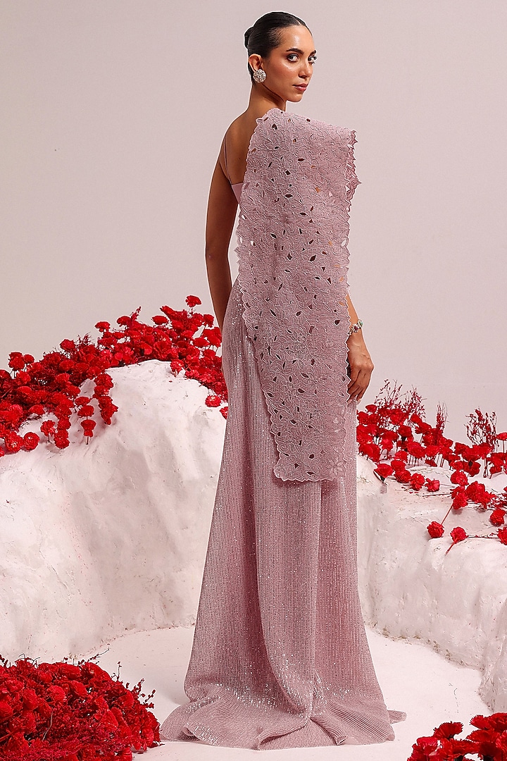 Lavender Sequins Net Skirt Set by Label Moni K at Pernia's Pop Up Shop