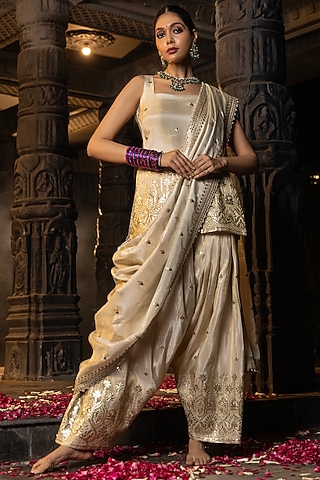 green emerald velvet dress Dusty Rose and Gold Embroidered Punjabi Suit main image 0