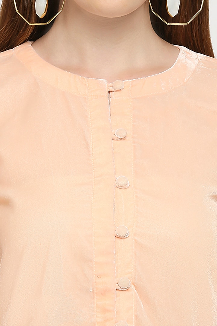Peach Velvet Jacket by Monk & Mei at Pernia's Pop Up Shop